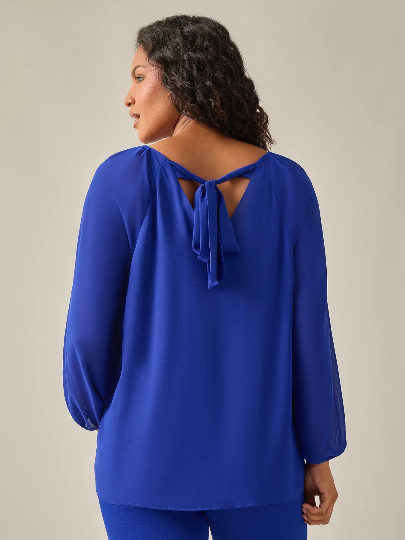 Plus Size Raglan Sleeve Blouse, Royal Signature