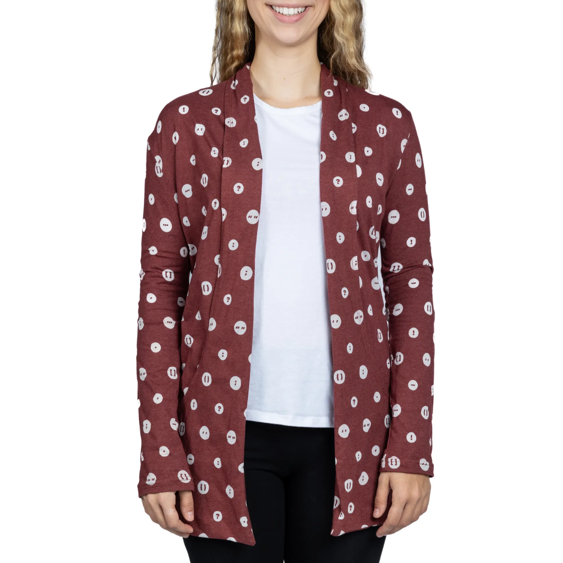 Punctuation Marks Burnout Cardigan