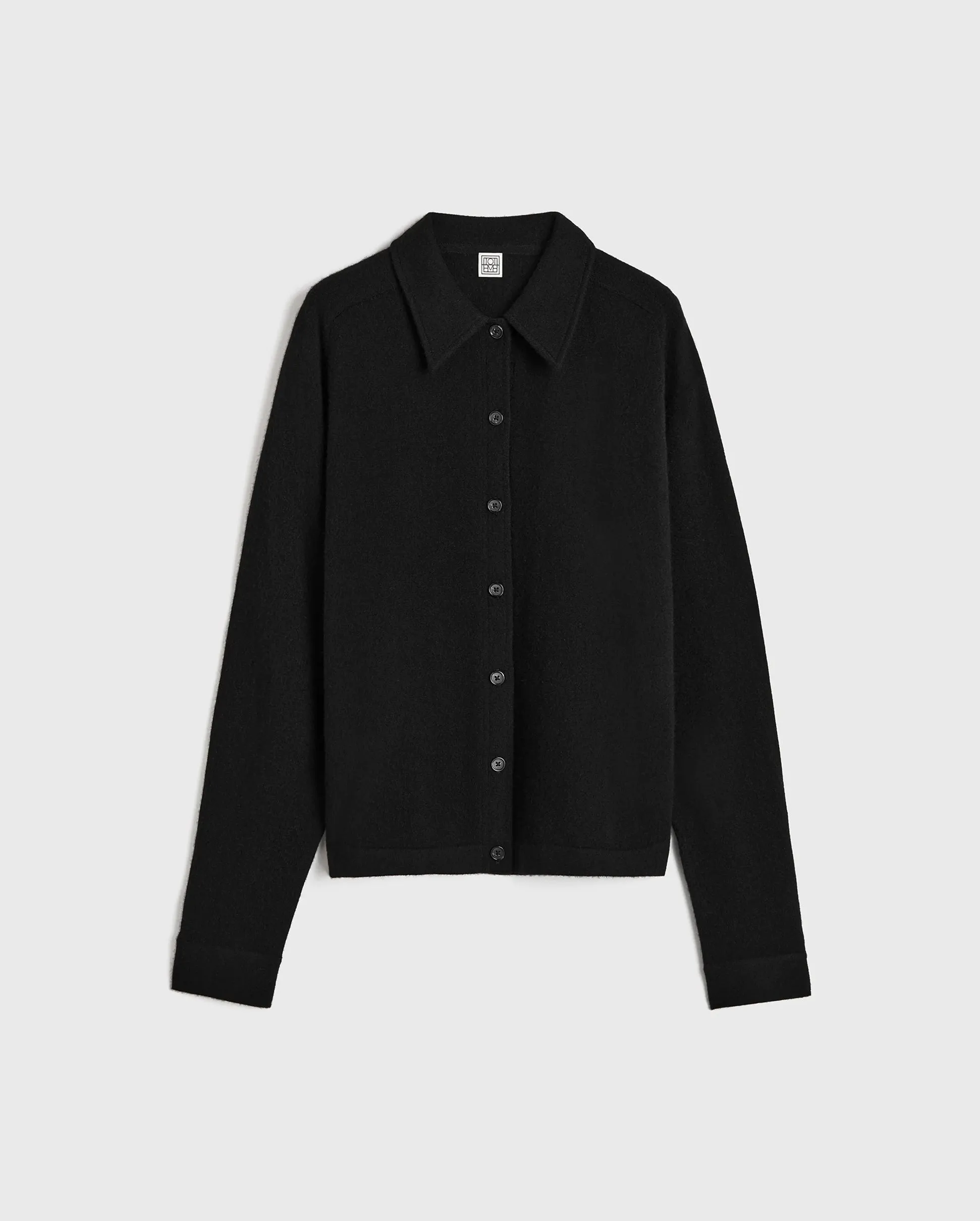 RAGLAN-SLEEVE CASHMERE SHIRT / BLACK