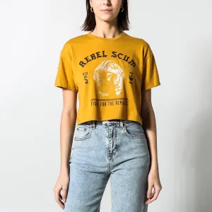 Rebel Scum Pilot Helmet Cropped Gold Tee