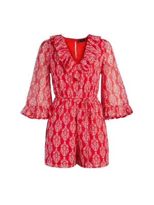 Red Ruffled Romper