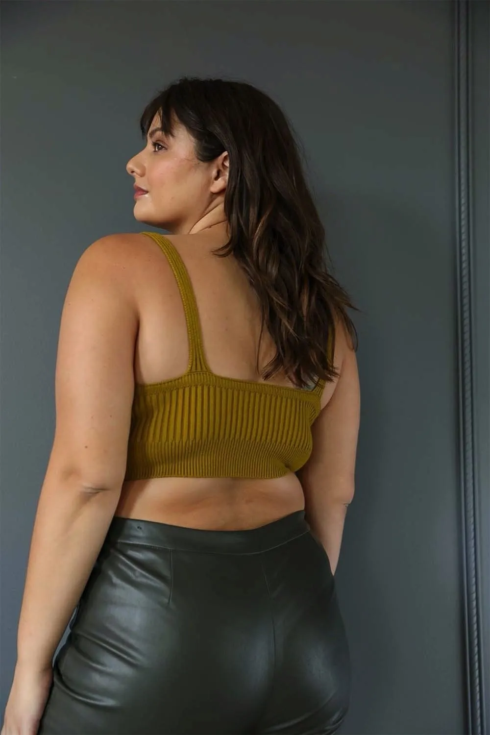 Rib Knit Plus Size Brami Crop Top