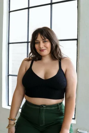 Rib Knit Plus Size Brami Crop Top