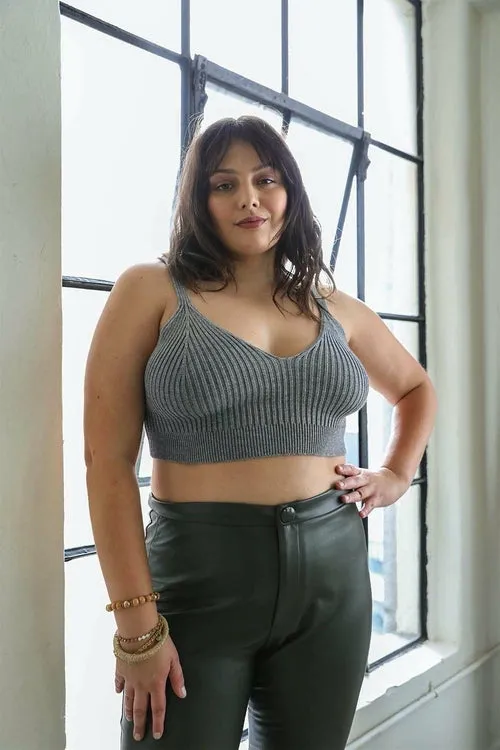 Rib Knit Plus Size Brami Crop Top