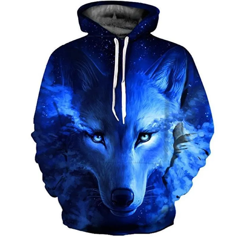 Royal Blue Wolf Hoodie- Jordan 13 Hyper Royal