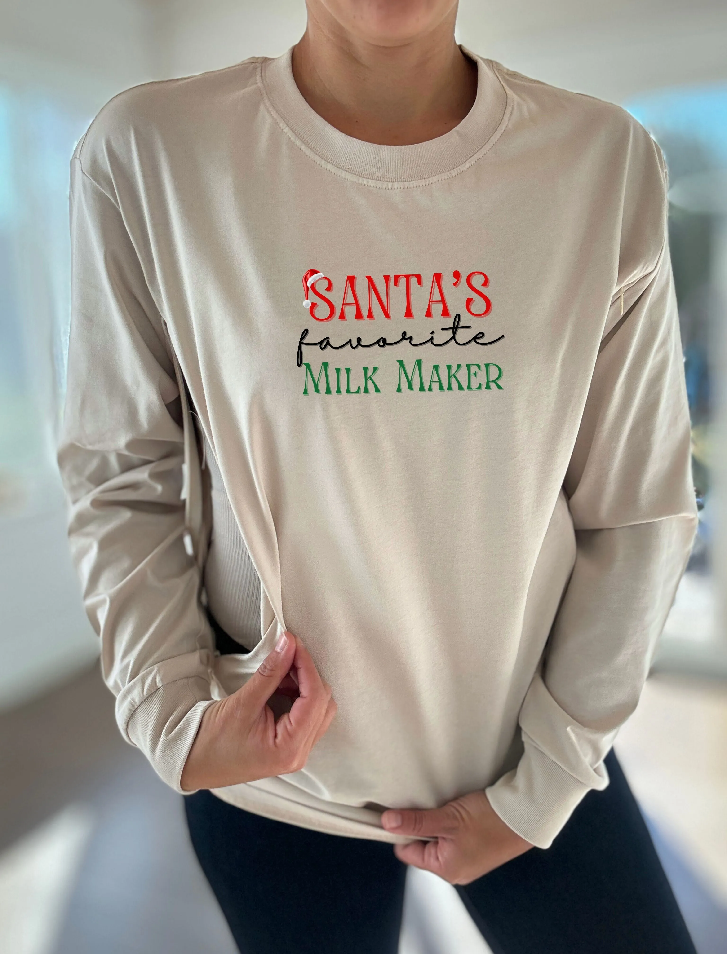 Santa's Favorite Milk Maker Long Sleeve Comfort Tee