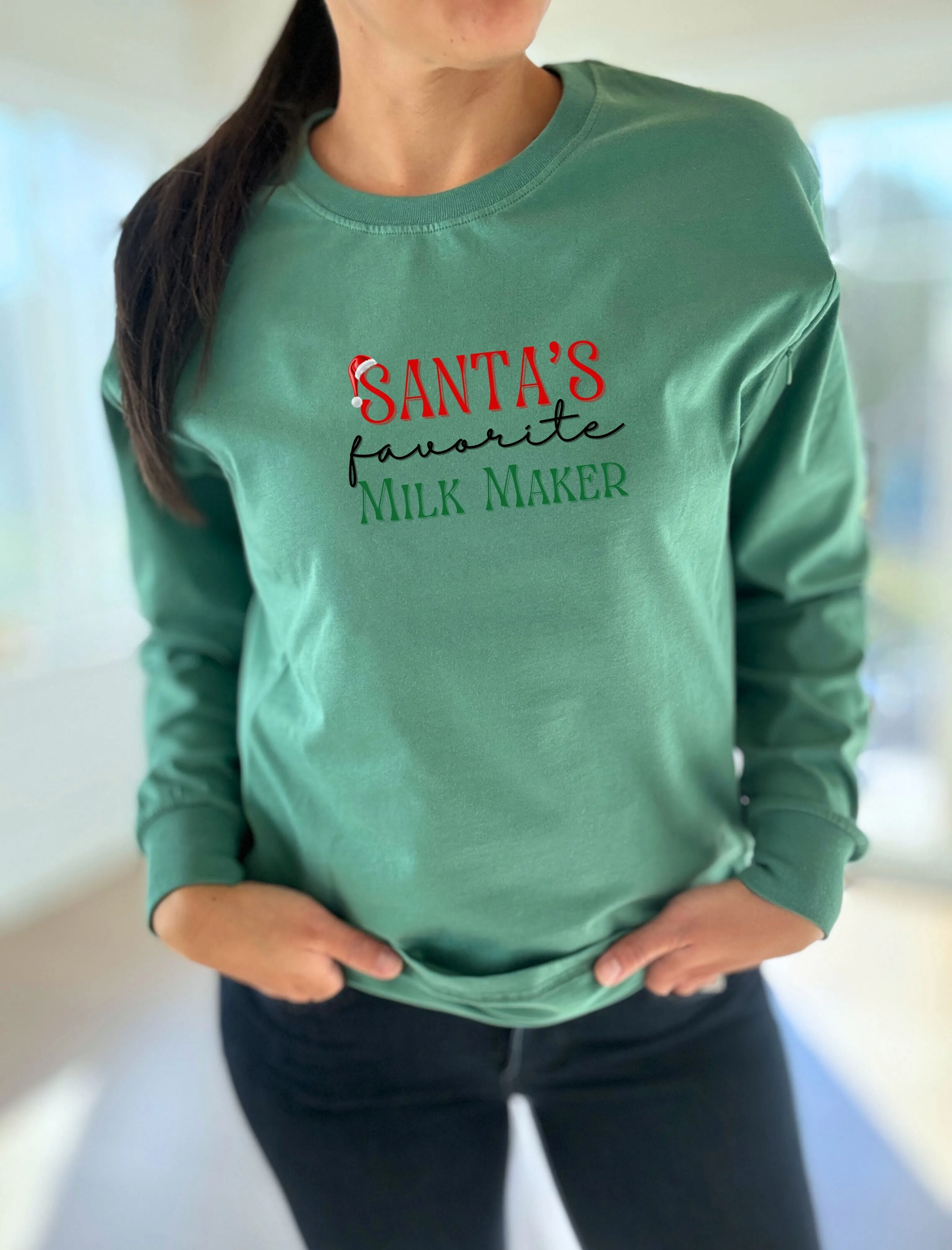 Santa's Favorite Milk Maker Long Sleeve Comfort Tee