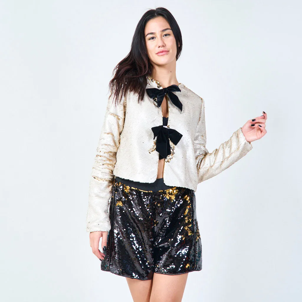 Sequin cropped jacket wholesale