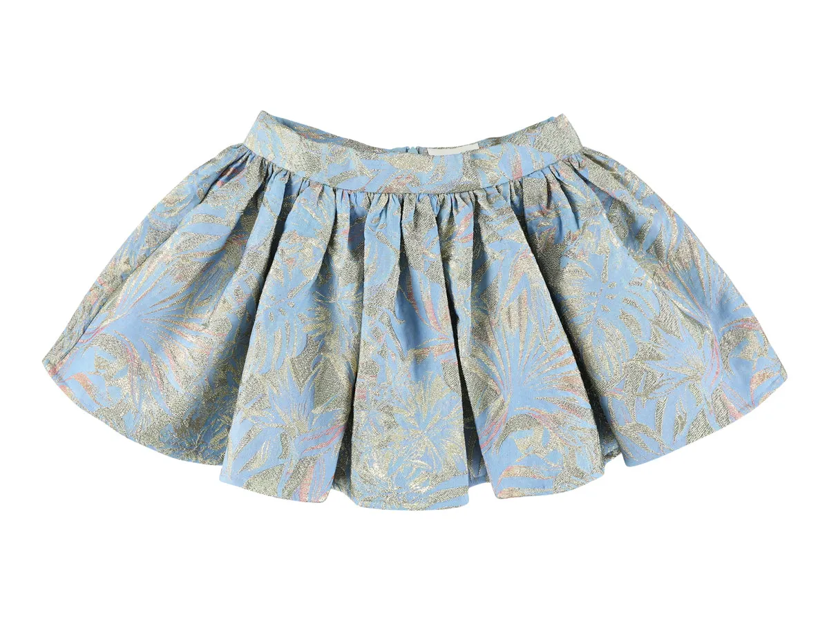 Sky and Gold Leaf Pattern Skirt