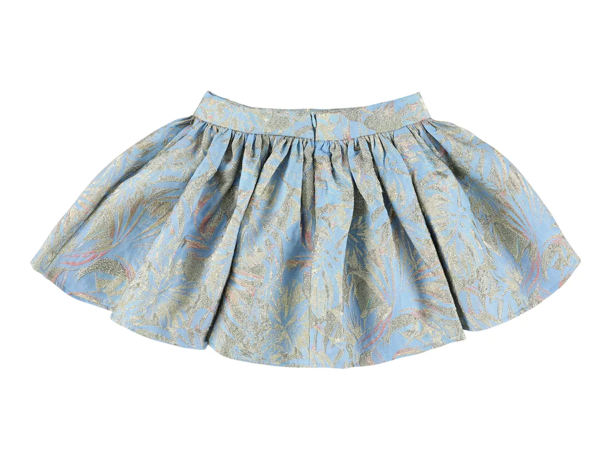 Sky and Gold Leaf Pattern Skirt