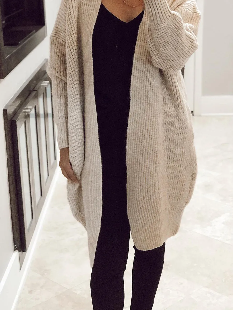 Solid Color Soft Knitted Cardigan