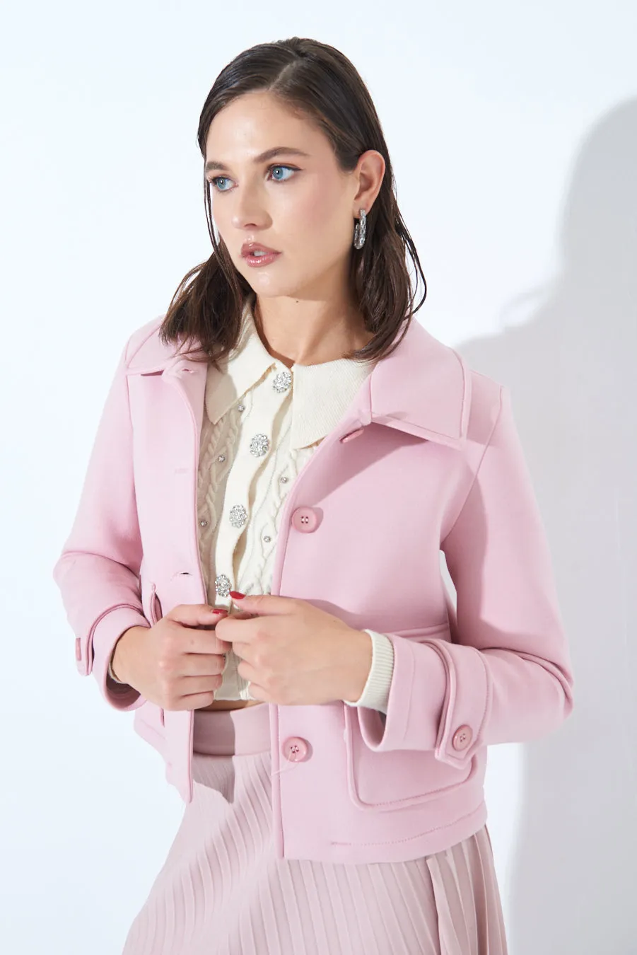 Tailored button-up jacket wholesale