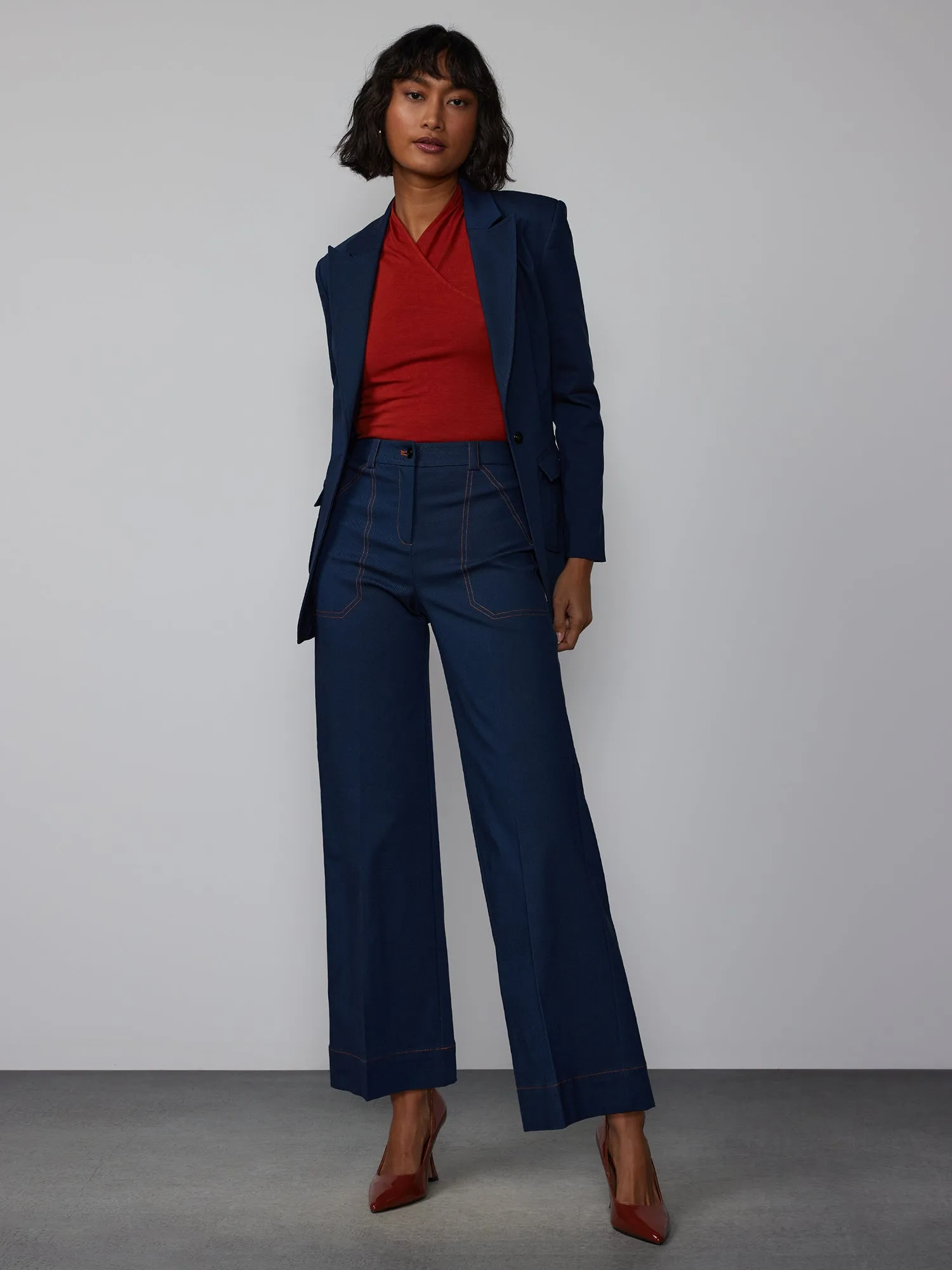 Tall Pleated Pocket Sculpted Blazer