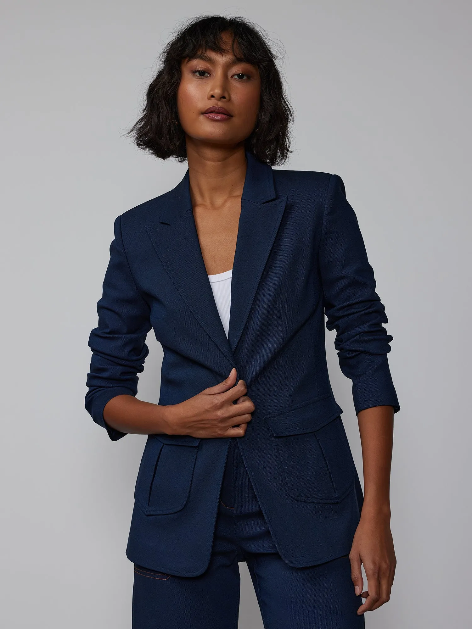 Tall Pleated Pocket Sculpted Blazer