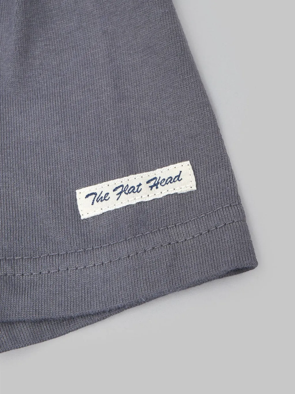 The Flat Head Loopwheeled Heavyweight Plain T-Shirt Charcoal