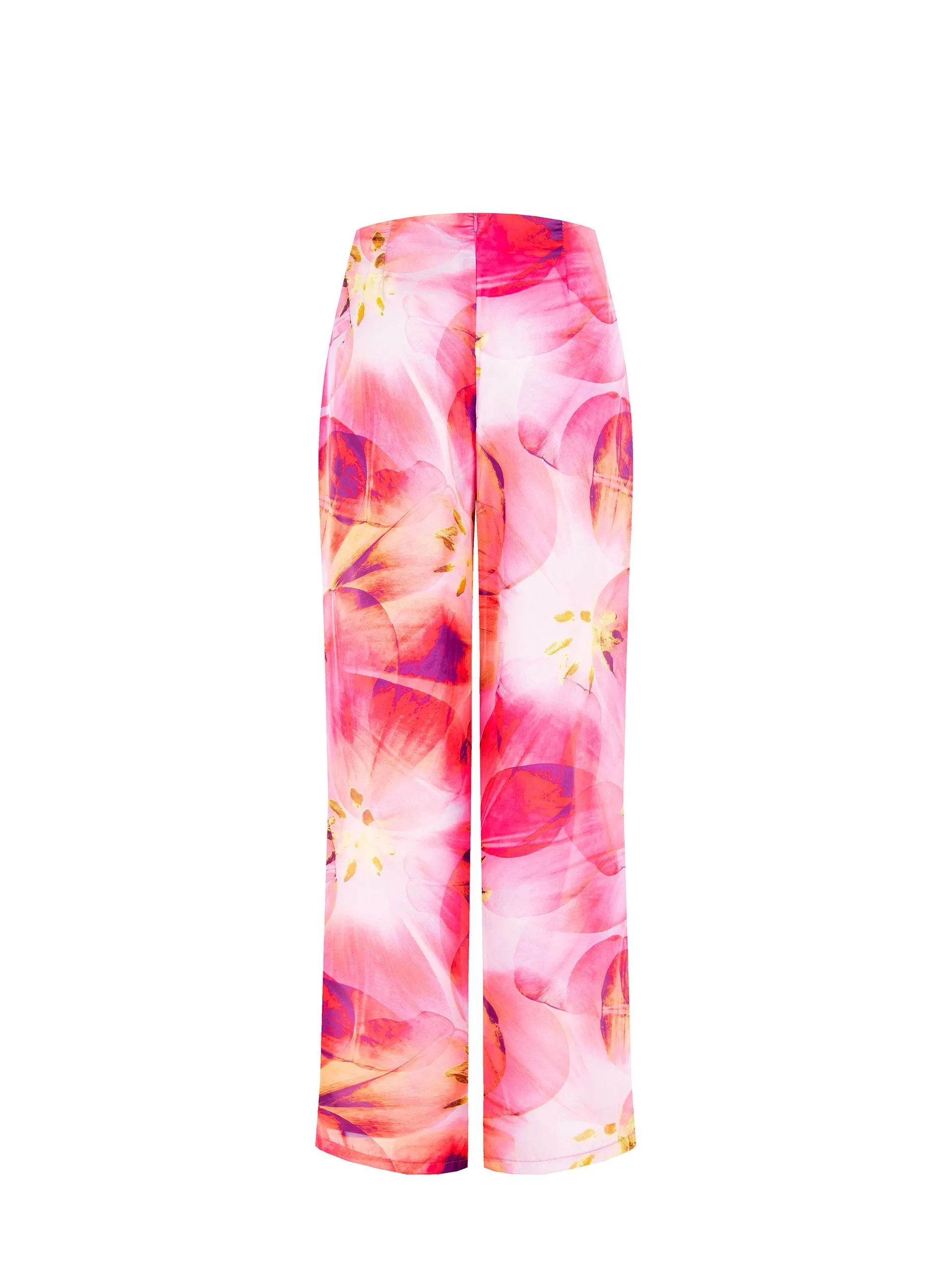 Wide Leg Floral Print Pants