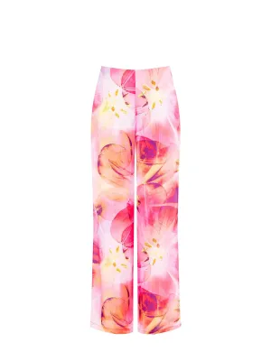 Wide Leg Floral Print Pants