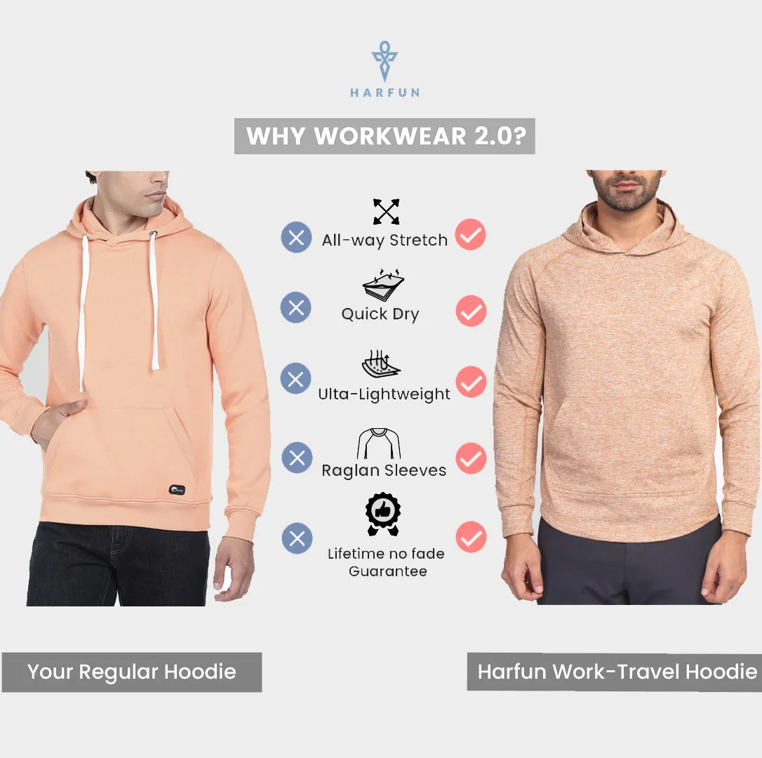 Work-Travel Melange Apricot Pocket Hoodie